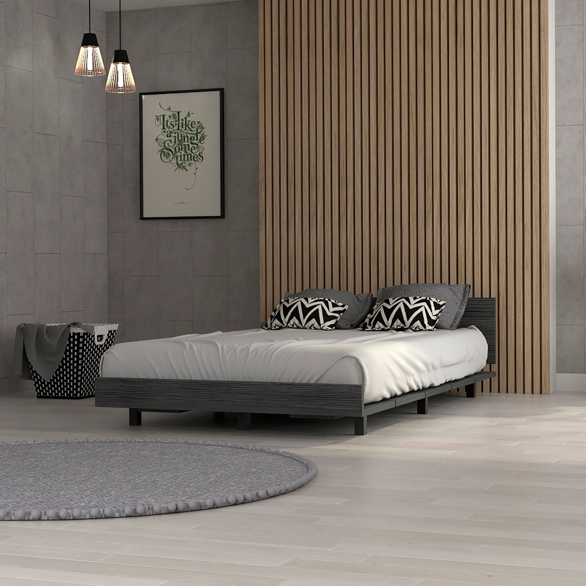 Portoalegre Twin Bed Base, Headboard