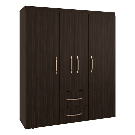 Extremoduro 4-Door Wardrobe with Drawers and Shelves for Storage, Modern Design, Natural Oak