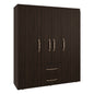 Extremoduro 4-Door Wardrobe with Drawers and Shelves for Storage, Modern Design, Natural Oak