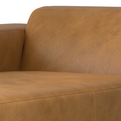 Brown Sienna Kind Leather Left Chaise Sofa Module for Living Room