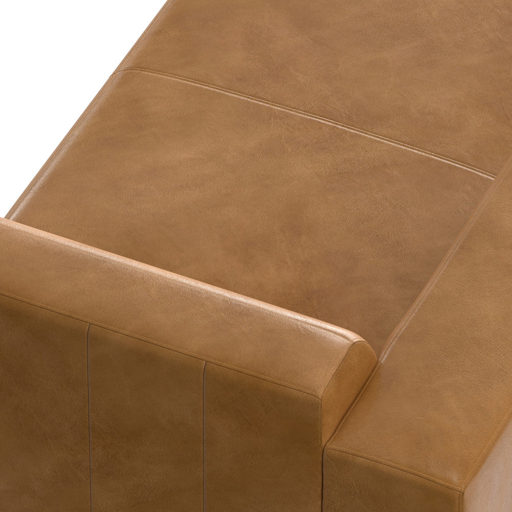 Brown Sienna Kind Leather Left Chaise Sofa Module for Living Room