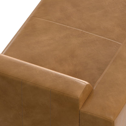 Brown Sienna Kind Leather Left Chaise Sofa Module for Living Room