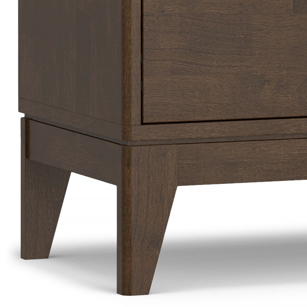 72" Walnut Brown Wood TV Stand - Supports 80" TVs