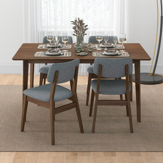 Carlos Solid Wood Dining Table and 4 Side Chairs