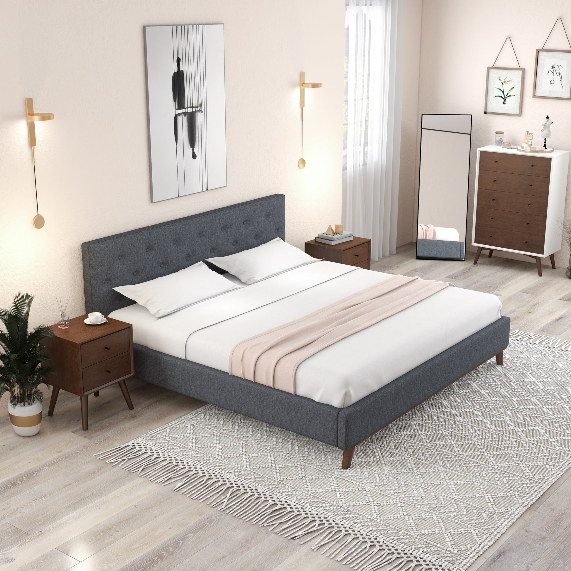 Graceville  King Fabric Platform Bed