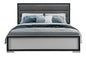ADELAIDE GREY BLACK QUEEN BED W/LED