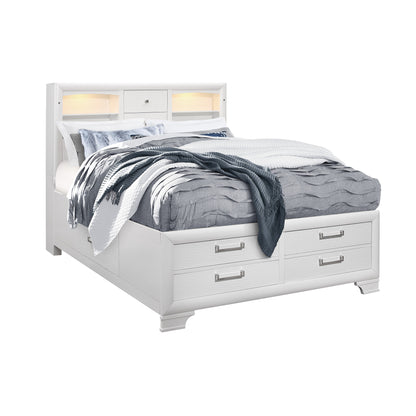 Civic White Queen Storage Bed