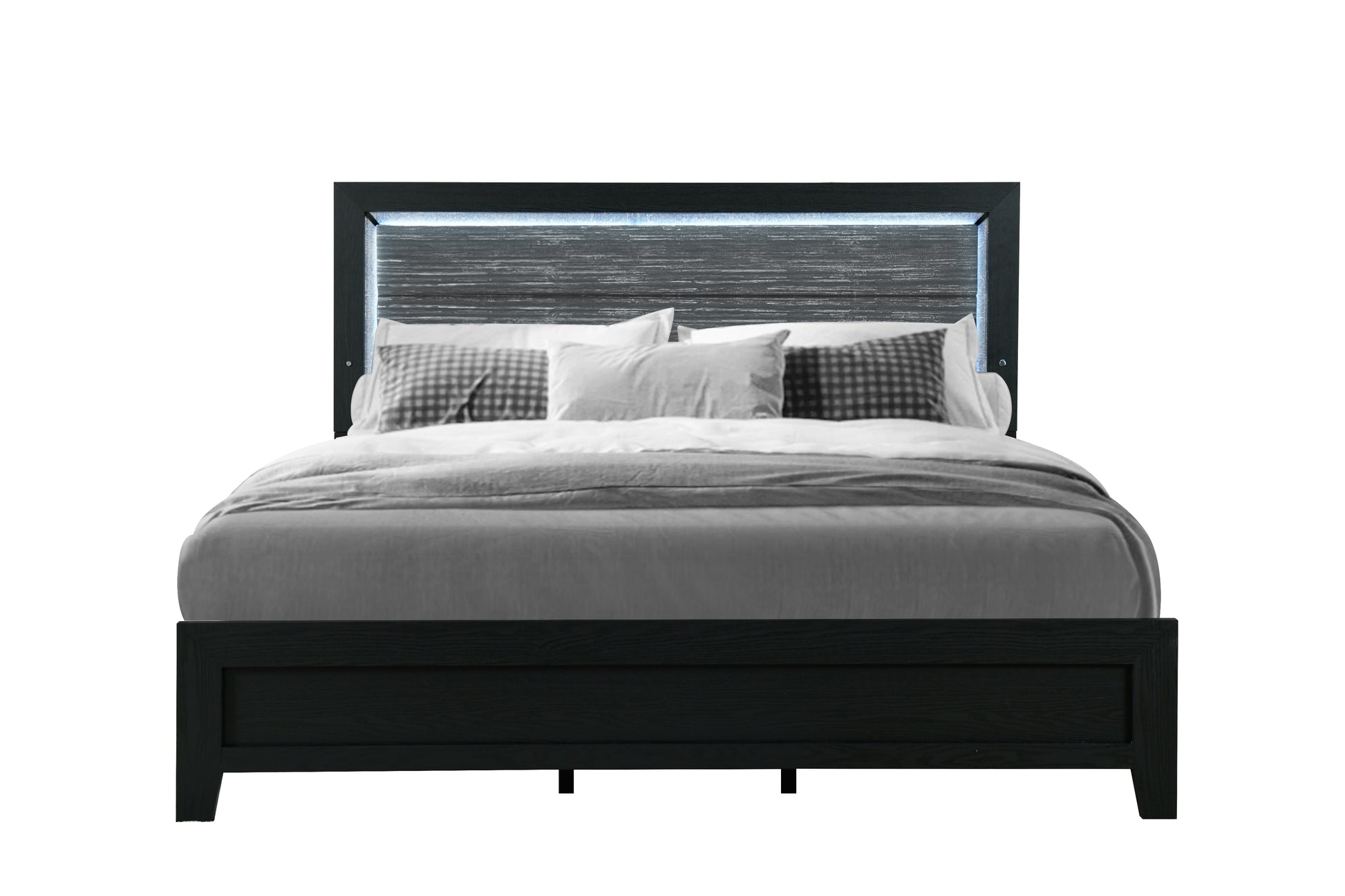 CARLOS BLACK KING BED WITH LED