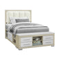 Elsa Natural and White Storage and LED Queen Bed