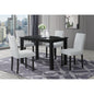Sarang Black Dining Table and (4) Silver Dining Chairs