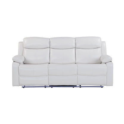 Blanche White Reclining Sofa with LED Lights