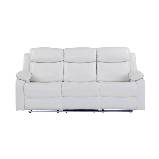Blanche White Reclining Sofa with LED Lights