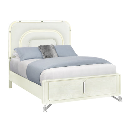 Queen Beige Bed Frame Modern Bedroom Style