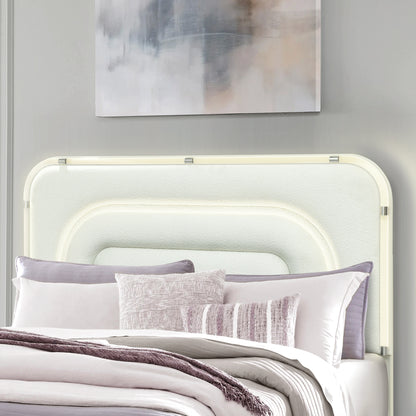 Queen Beige Bed Frame Modern Bedroom Style