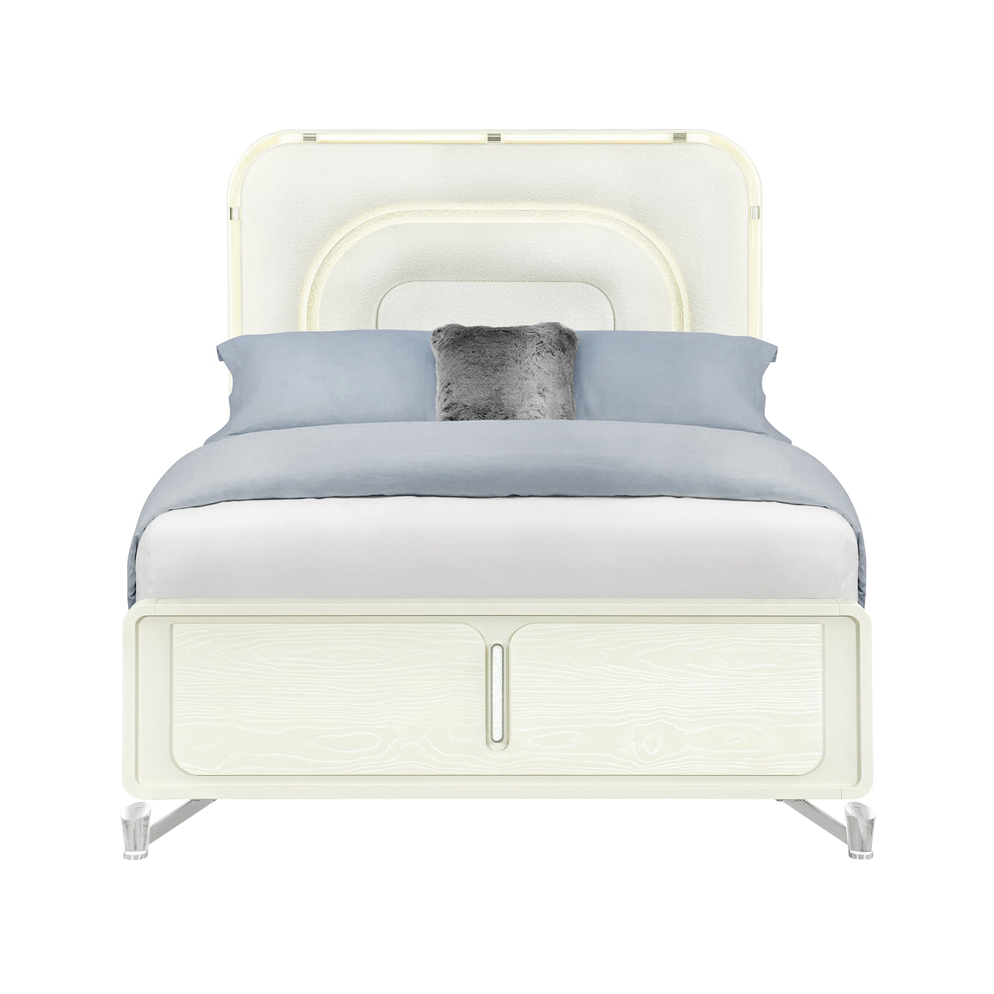 Nora Beige Queen Bed With LED