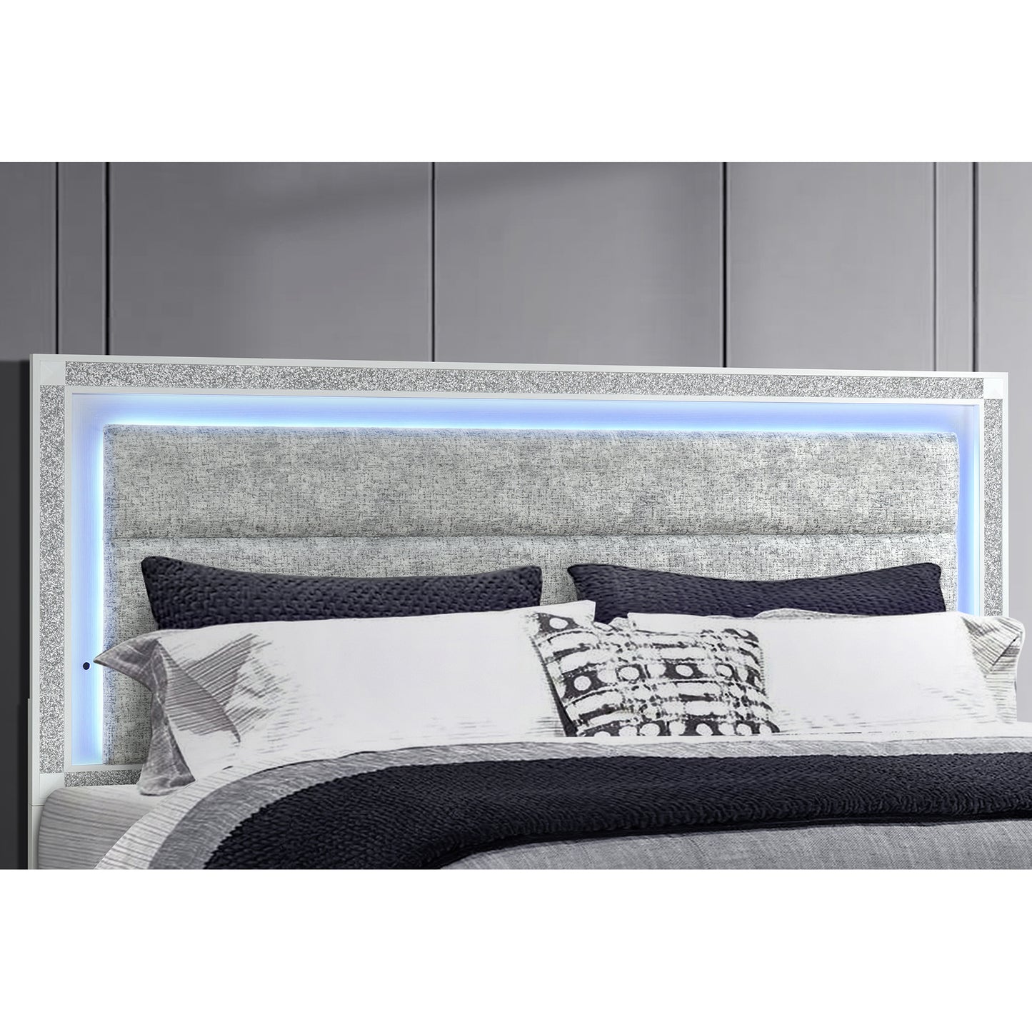 King Size White Rubberwood Bed Frame for Bedroom