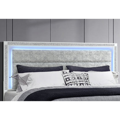 King Size White Rubberwood Bed Frame for Bedroom