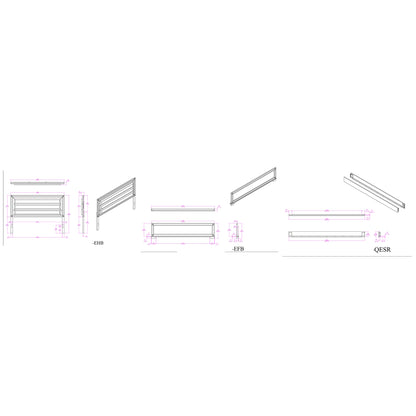 King Size White Rubberwood Bed Frame for Bedroom