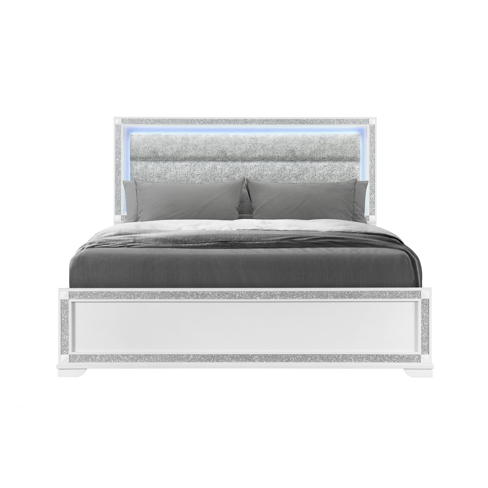 Soulmarie White King Bed