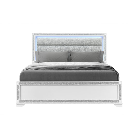 Soulmarie White King Bed