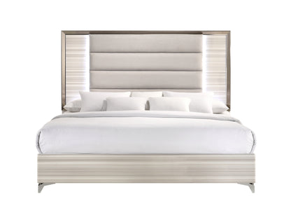 STAR WHITE KING BED WITH LED