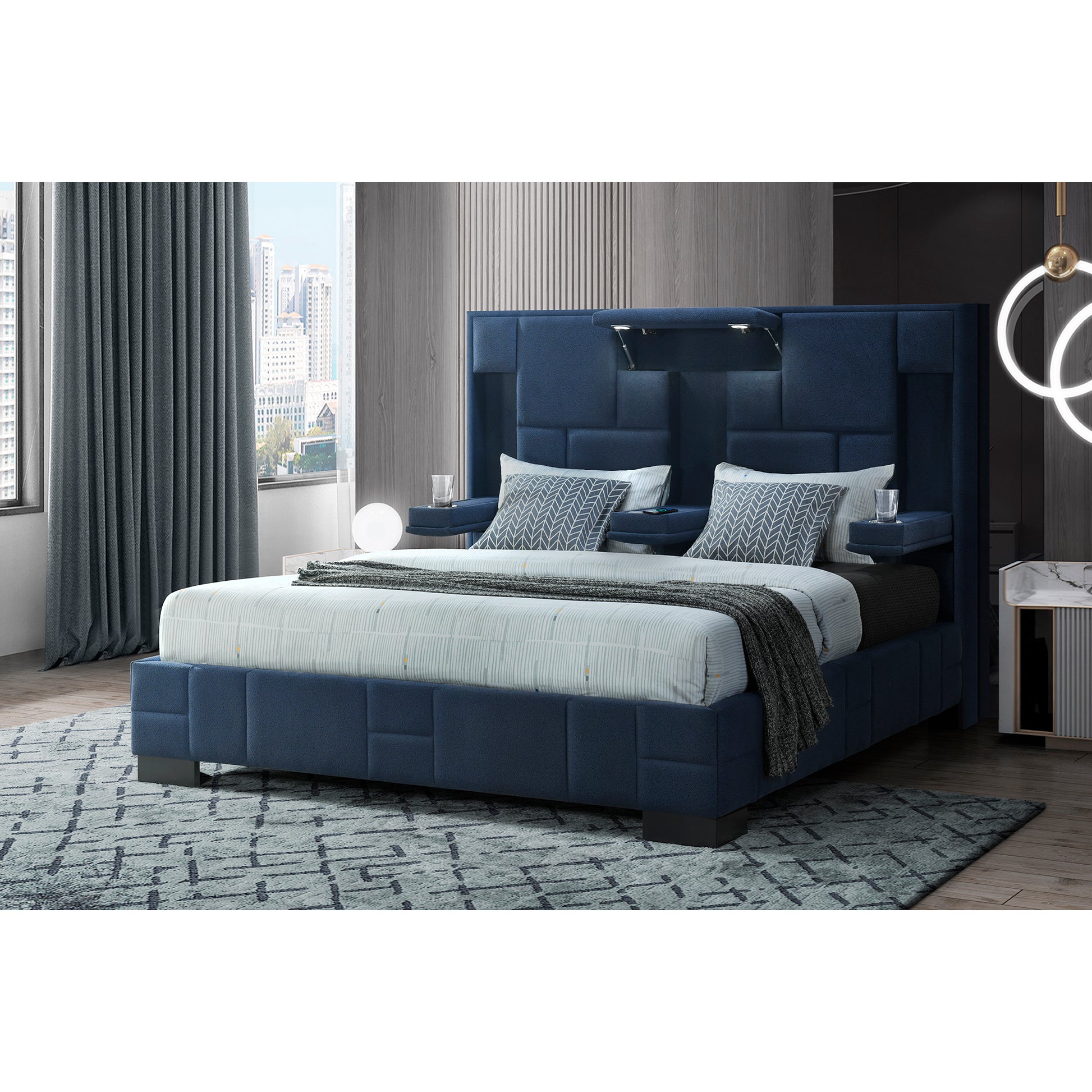 YARIS NAVY BLUE QUEEN BED