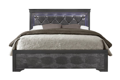 SHAKER METALLIC GREY FULL BED WITH LED