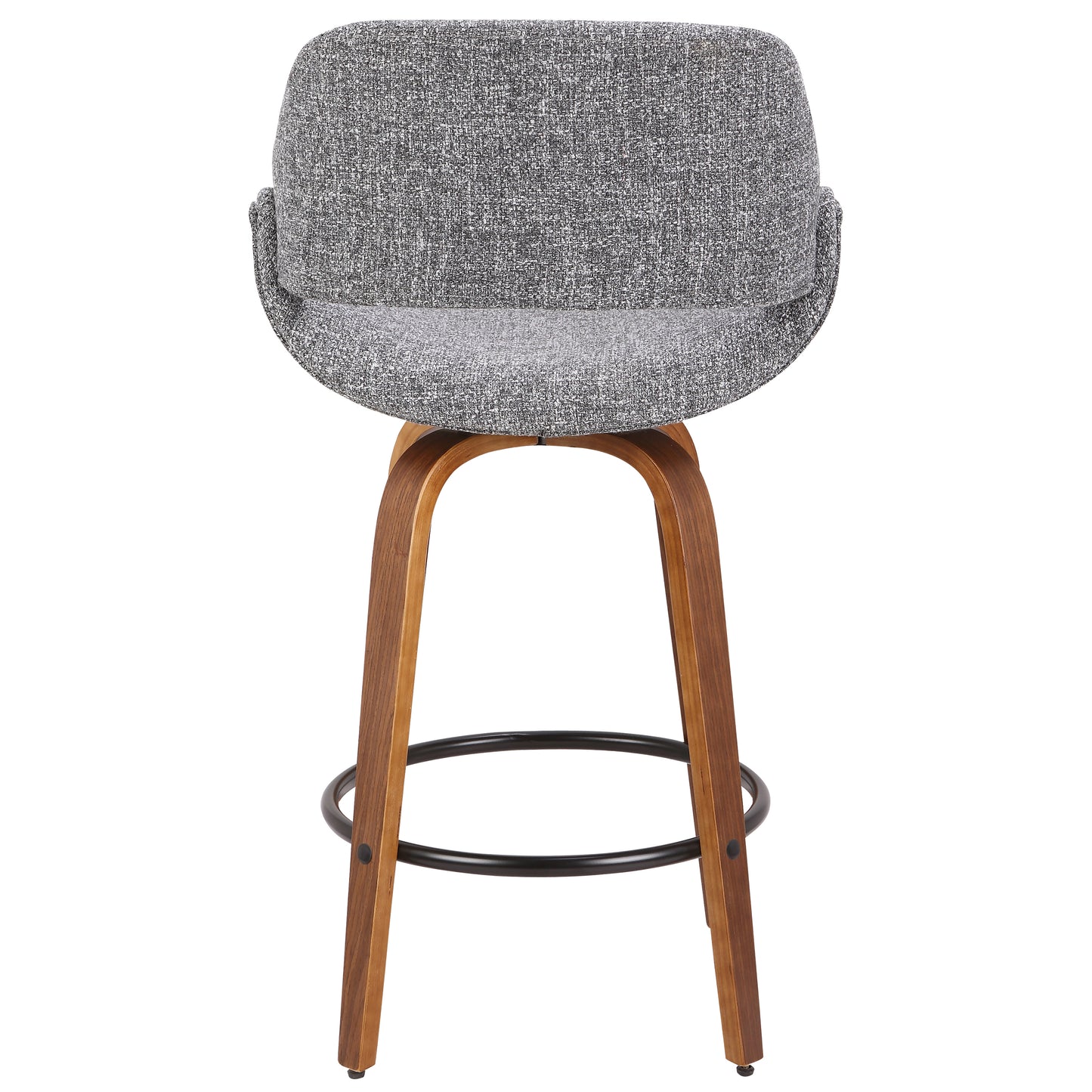 Grey Fabric Mid-Century Counter Stool for Home Kitchen Dining