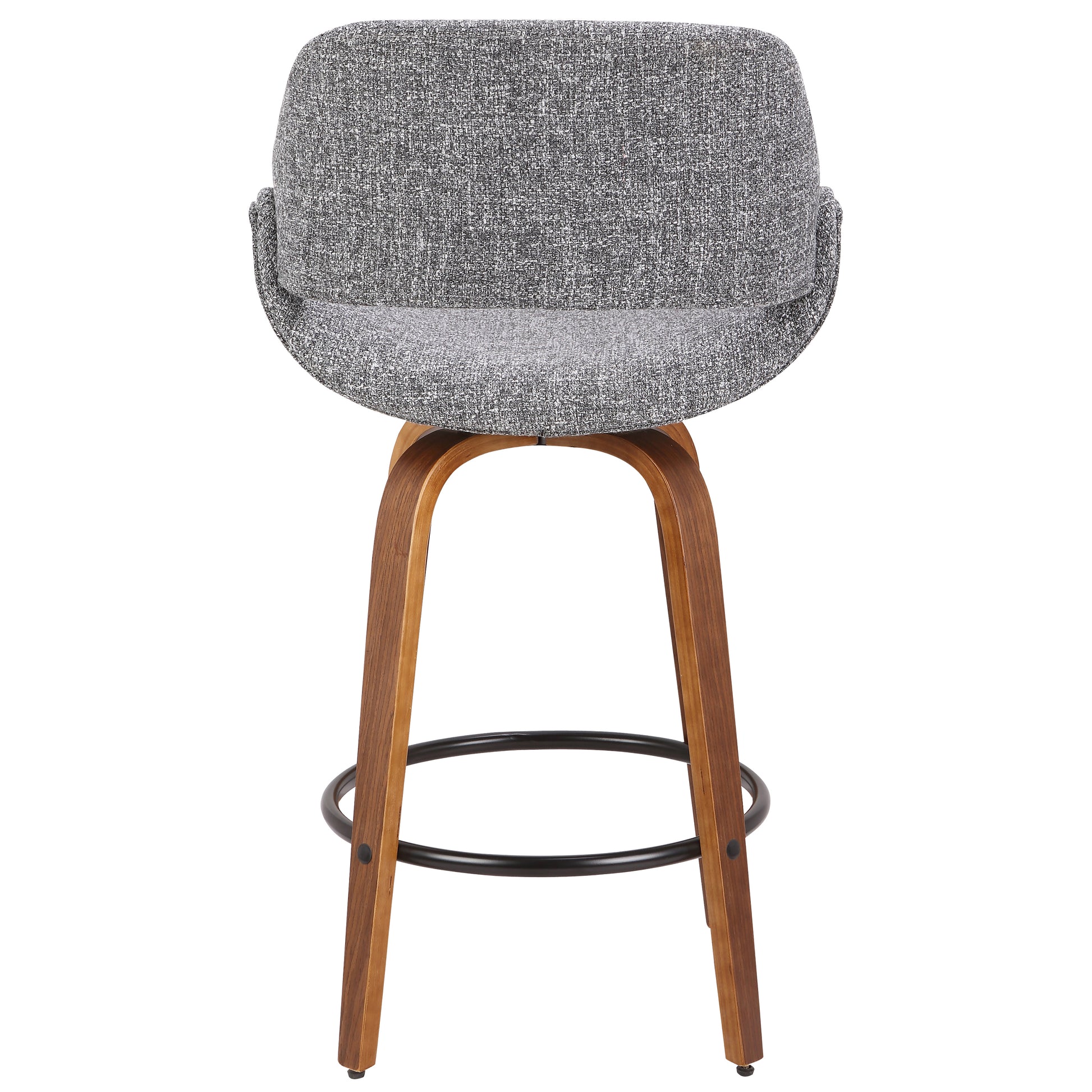 Grey Fabric Mid-Century Counter Stool for Home Kitchen Dining