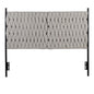 Queen Size Headboard in Black Metal and Cream Fabric