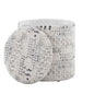 18" Storage Ottoman in Ivory Cotton