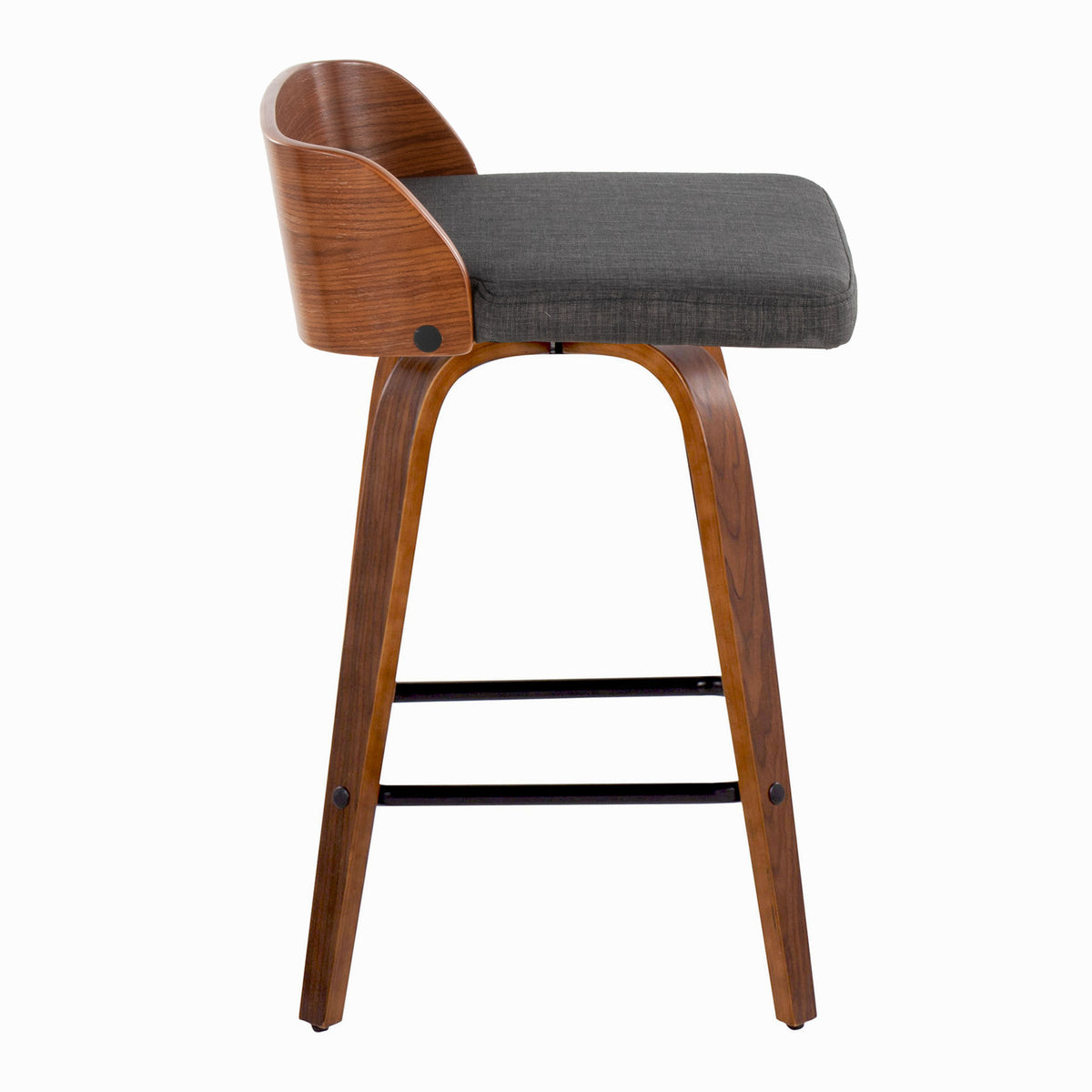 Charcoal Fabric Counter Stools - 2 Swivel Stools