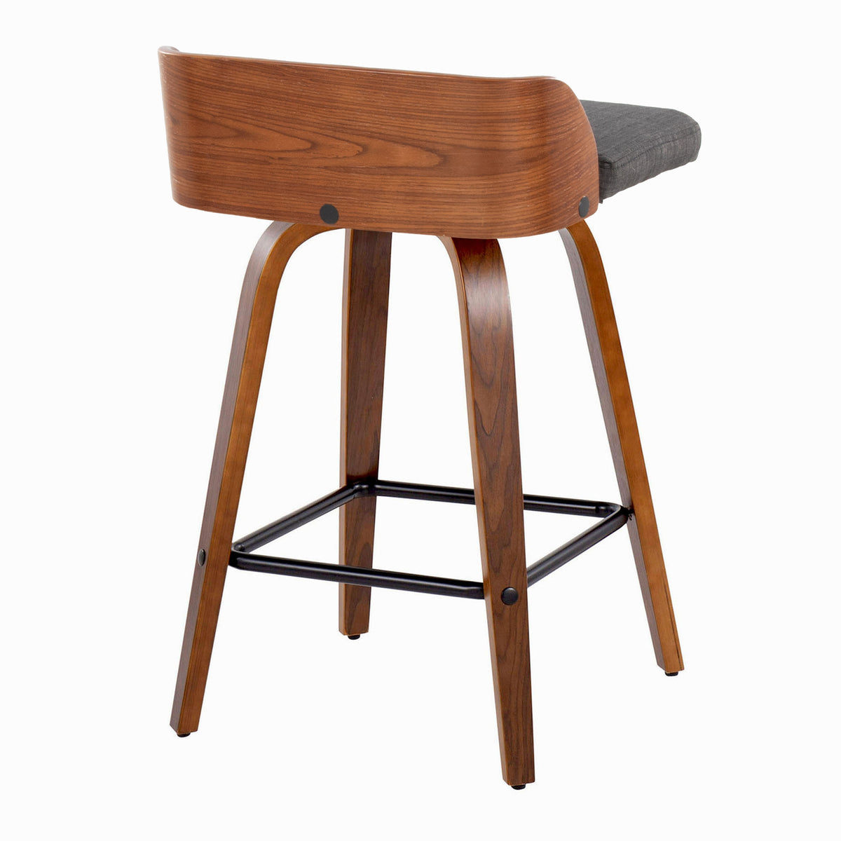 Charcoal Fabric Counter Stools - 2 Swivel Stools