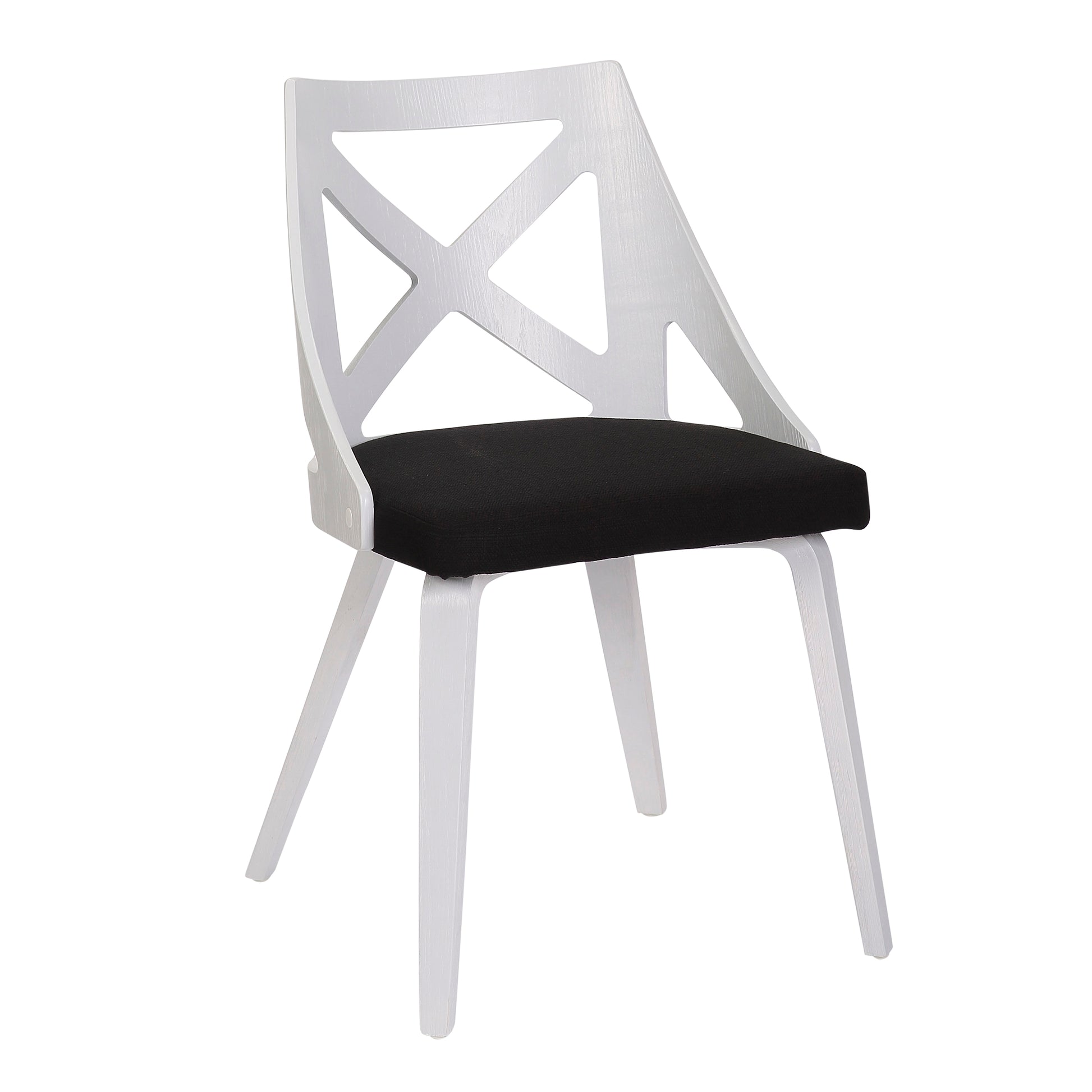 Clara-Round Dinette Set - Vintage White Metal, Charcoal Fabric Dining Table &