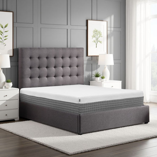 ReCharge 5-Layer, 12 inch Hybrid Memory Foam and Coil Mattress, Full Size, White and Grey Knit Cover