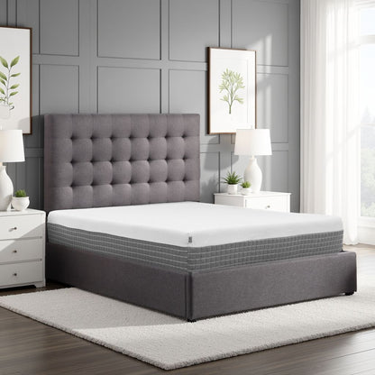 ReCharge 5-Layer, 12 inch Hybrid Memory Foam and Coil Mattress, Queen Size, White and Grey Knit Cover