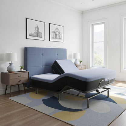 Refresh 12 inch Flex Top Memory Foam Hybrid Mattress and Adjustable Base Bundle, King Size
