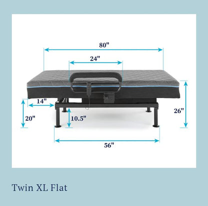 Blue Metal Adjustable Bed Twin XL Lift Bed