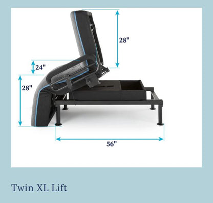 Blue Metal Adjustable Bed Twin XL Lift Bed