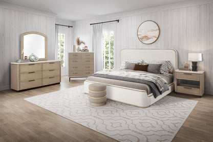 Queen Upholstered Bed White Frame for Bedrooms