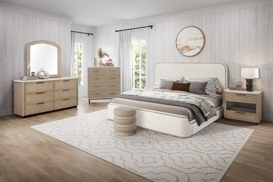 Queen Upholstered Bed White Frame for Bedrooms