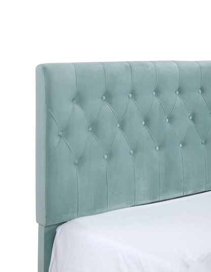 Blue Twin Upholstered Bed - Comfortable Guest Room Style