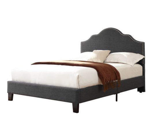 Gray Full Size Foam Bed Frame - Solid Wood