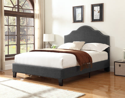 Gray Full Size Foam Bed Frame - Solid Wood