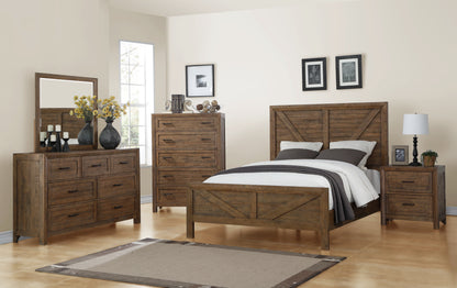 Queen Solid Wood Brown Bed Frame for Bedrooms