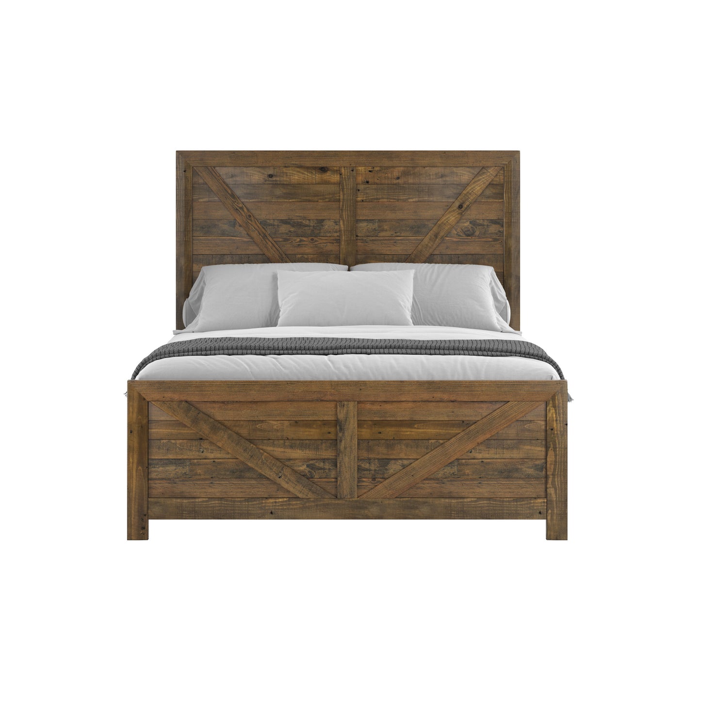 Queen Solid Wood Brown Bed Frame for Bedrooms