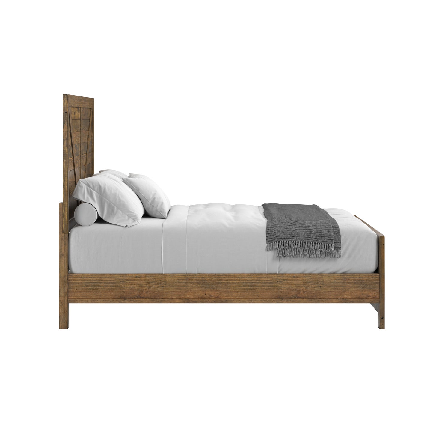 Queen Solid Wood Brown Bed Frame for Bedrooms