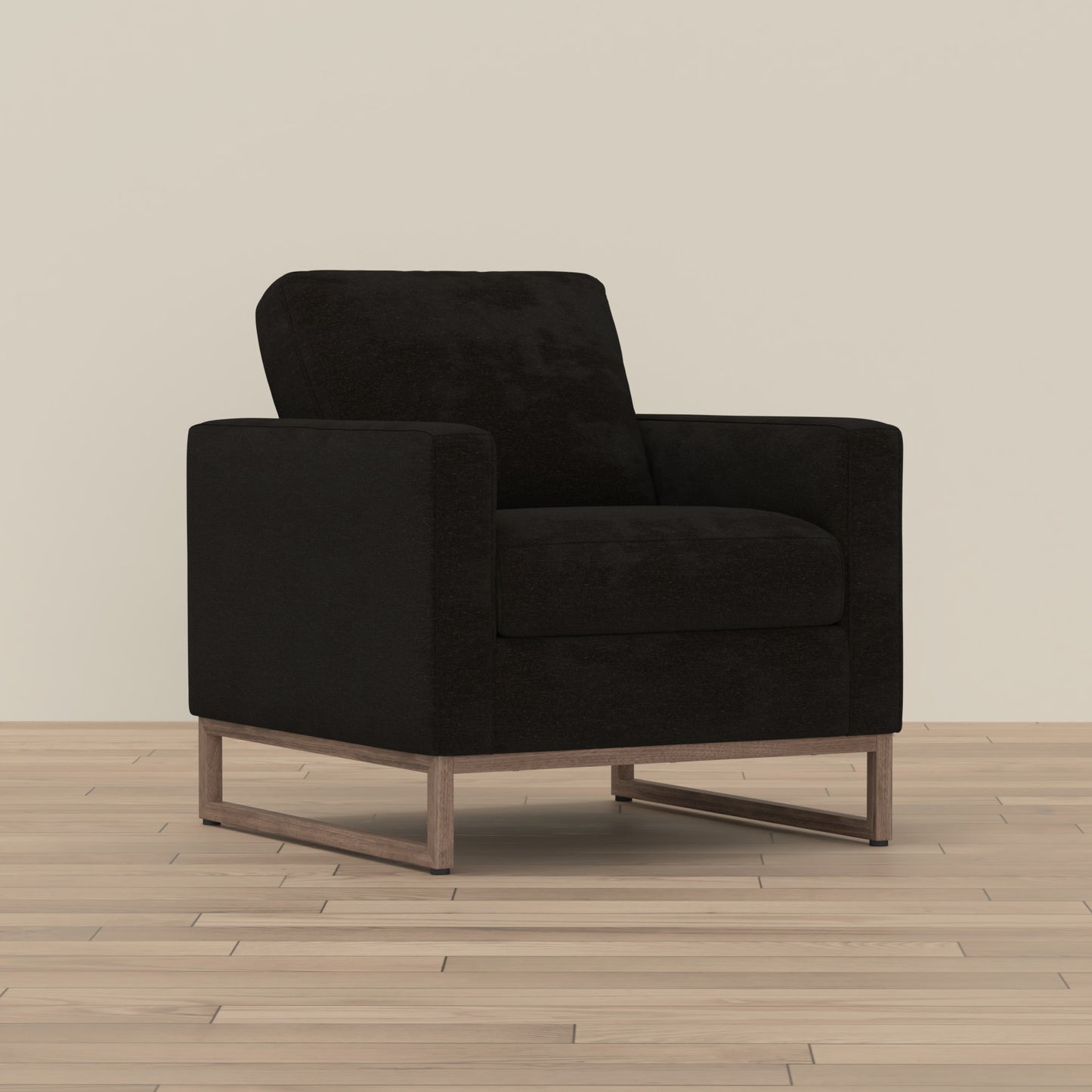 Black Accent Chair with Metal Legs