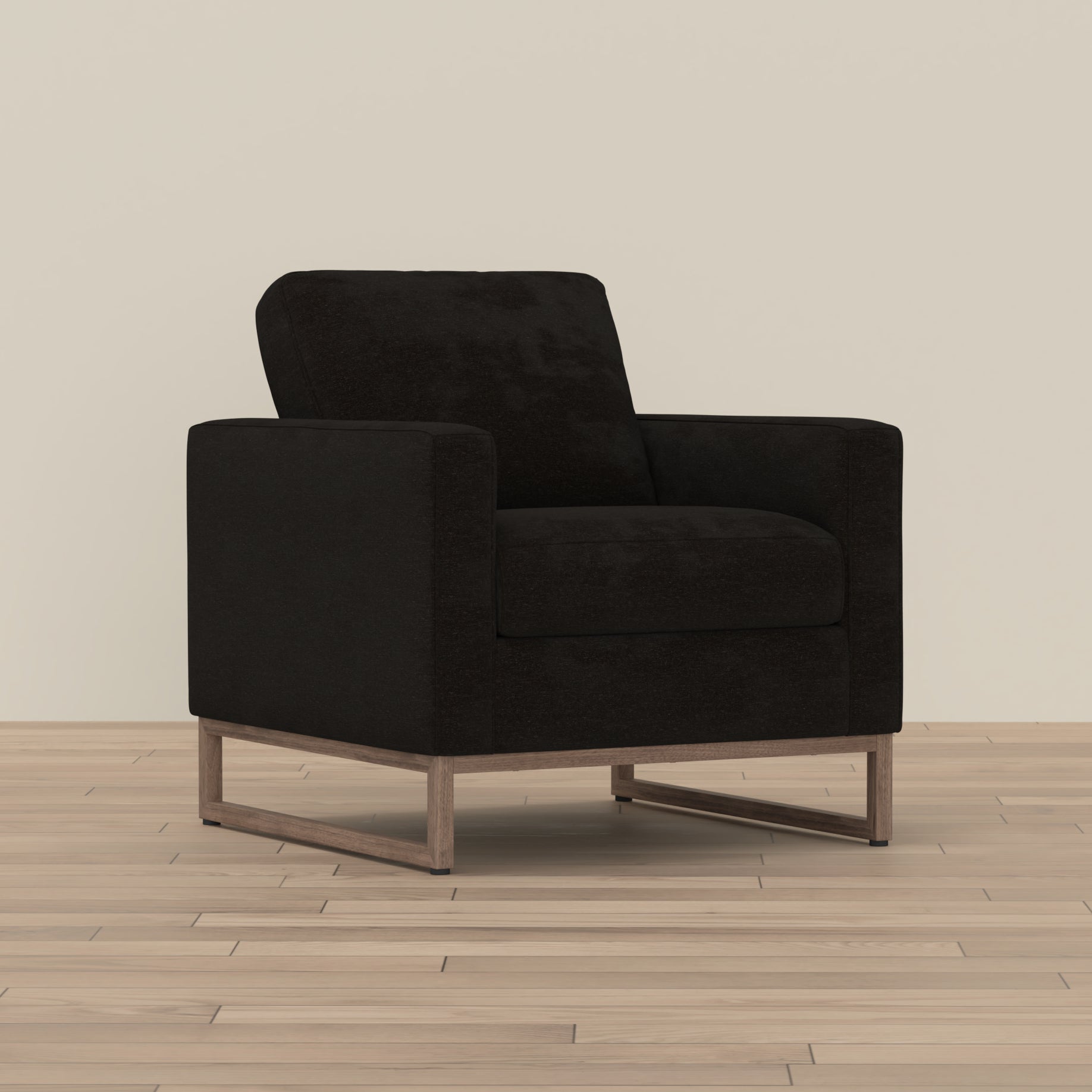 Black Accent Chair with Metal Legs