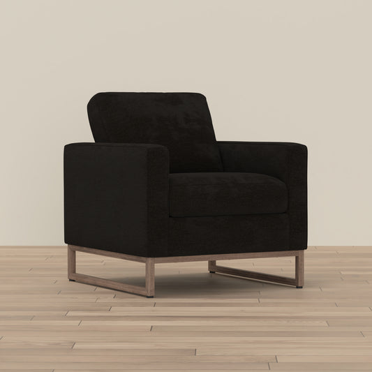 Black Accent Chair with Metal Legs